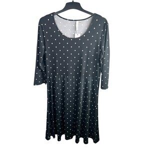 NY Collection Polka Dot Black & White Womens Dress Size XL